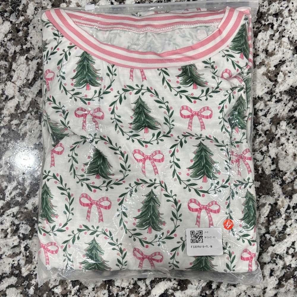Festive Tree and Bow Pajama Set